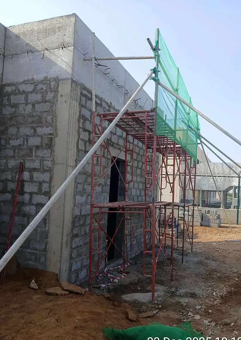 Scaffolding at a new utility building