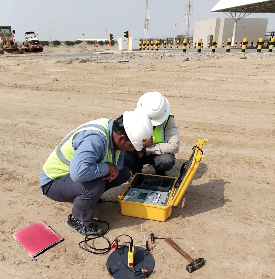 Earthing resistance test on site
