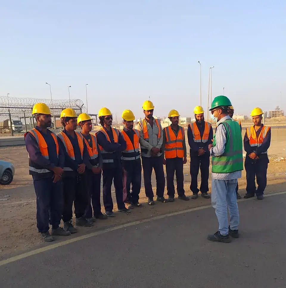 Supervisor leading the shift briefing